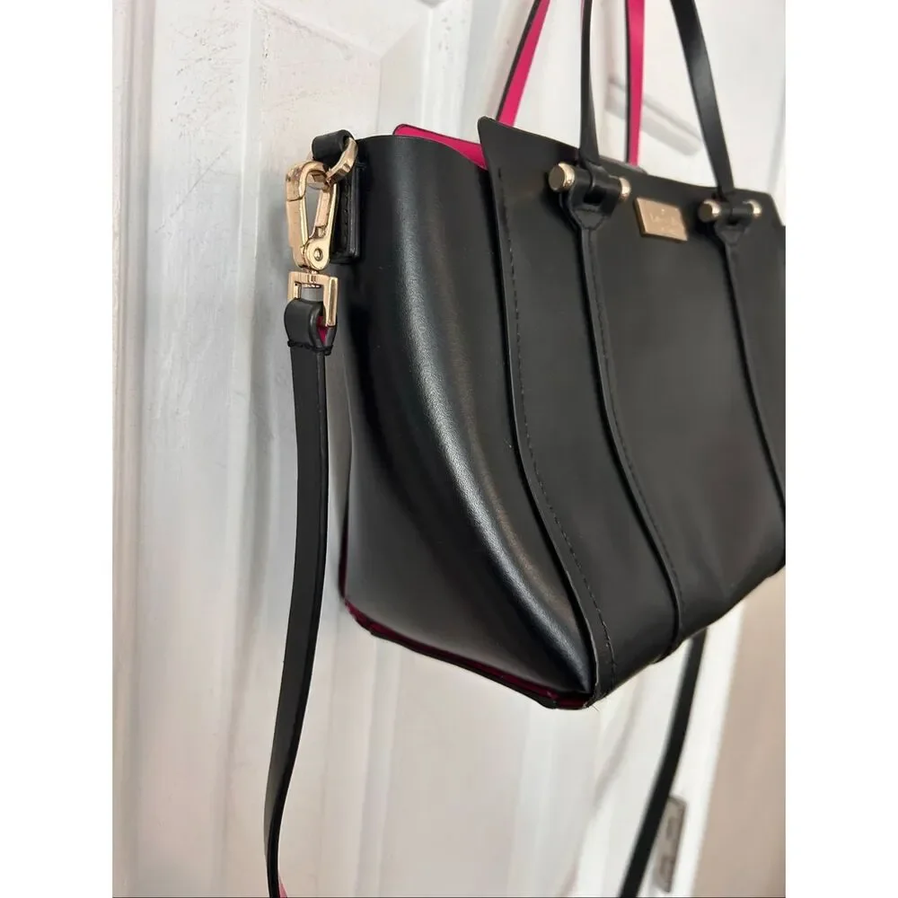 Kate Spade Black and Pink Tote with gold  Hardware mini small one